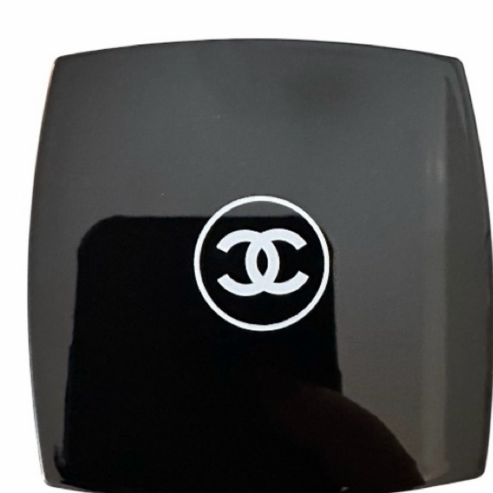 CHANEL Black Compact with White Logo